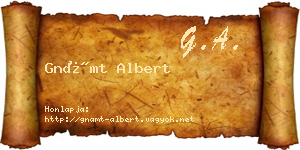 Gnámt Albert névjegykártya